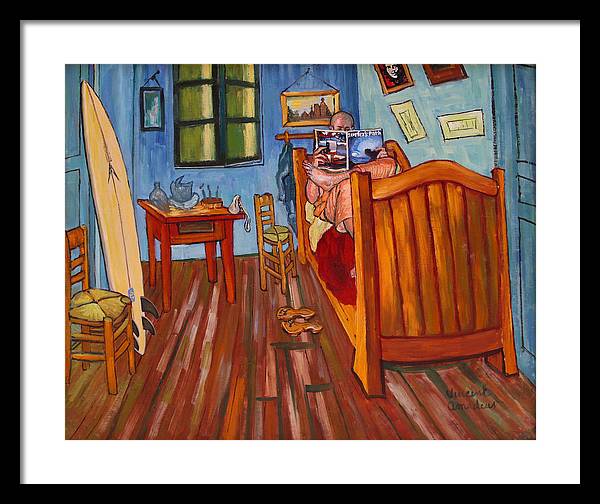 Vincents bedroom in Arles for surfers-Amadeus series - Framed Print