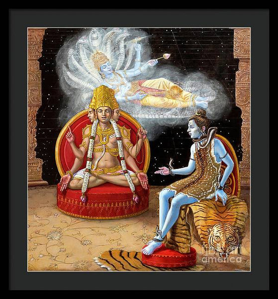 Vishnu, Shiva, and Brahma - Framed Print